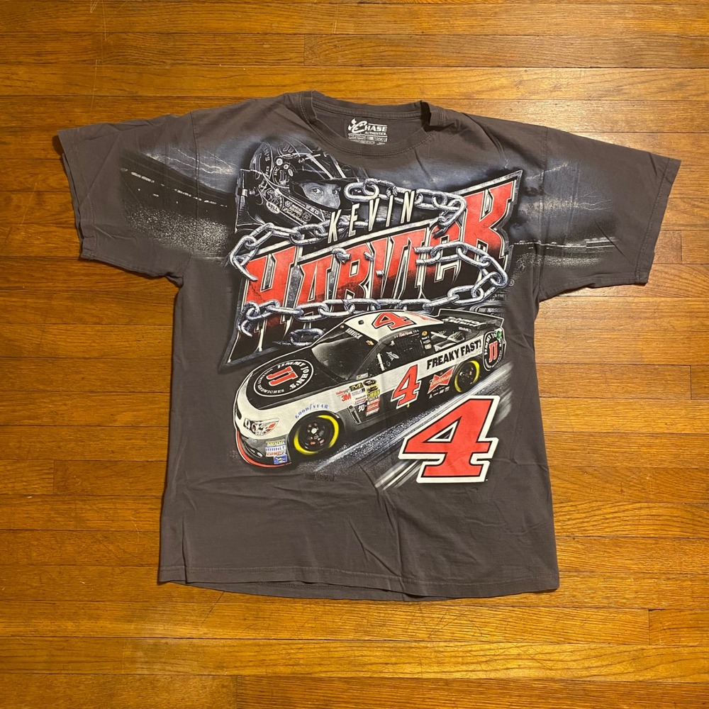 Chase Authentics NASCAR Kevin Harvick Jimmy Johns Graphic T-Shirt Mens L Gray